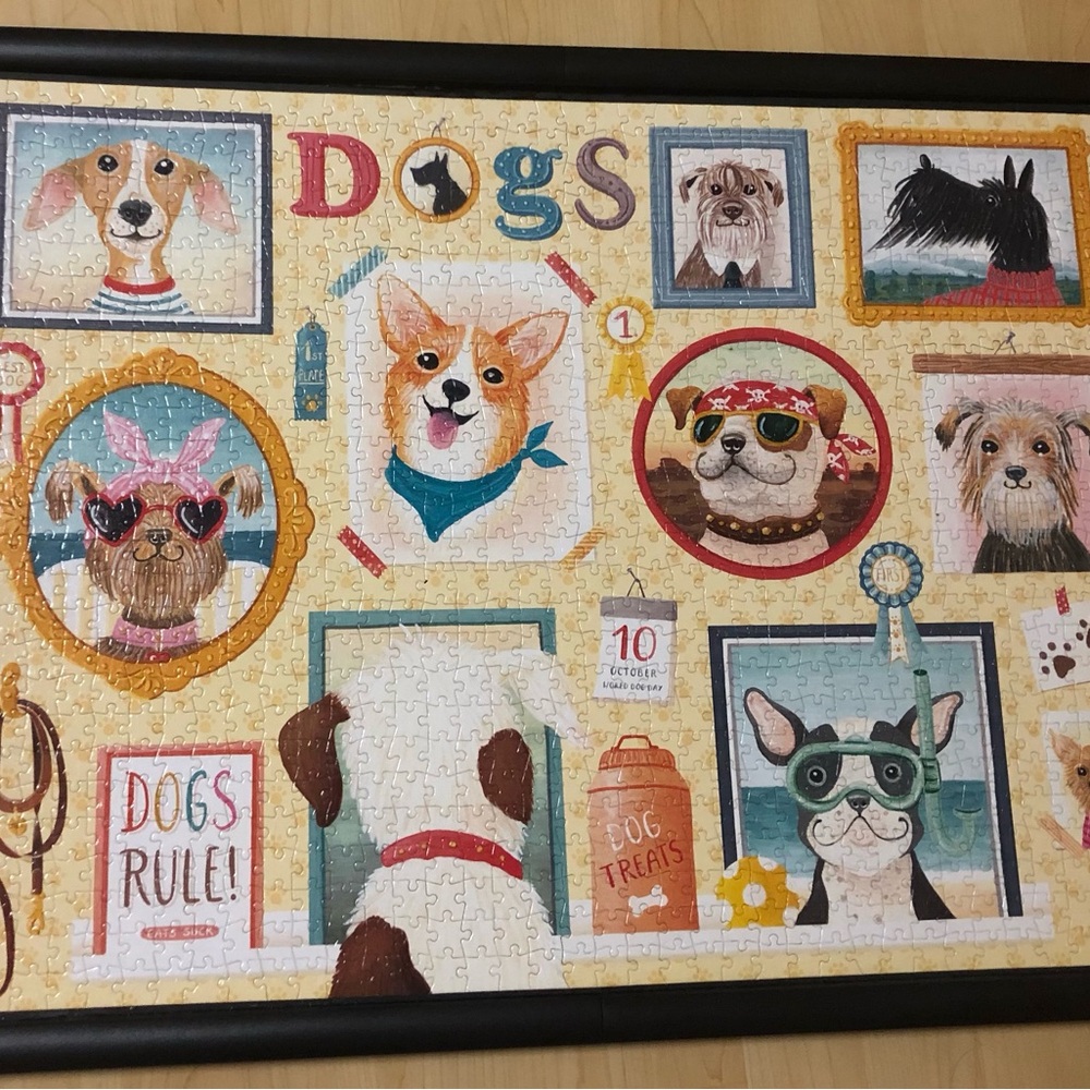 Framed Dog Puzzle Wall Art